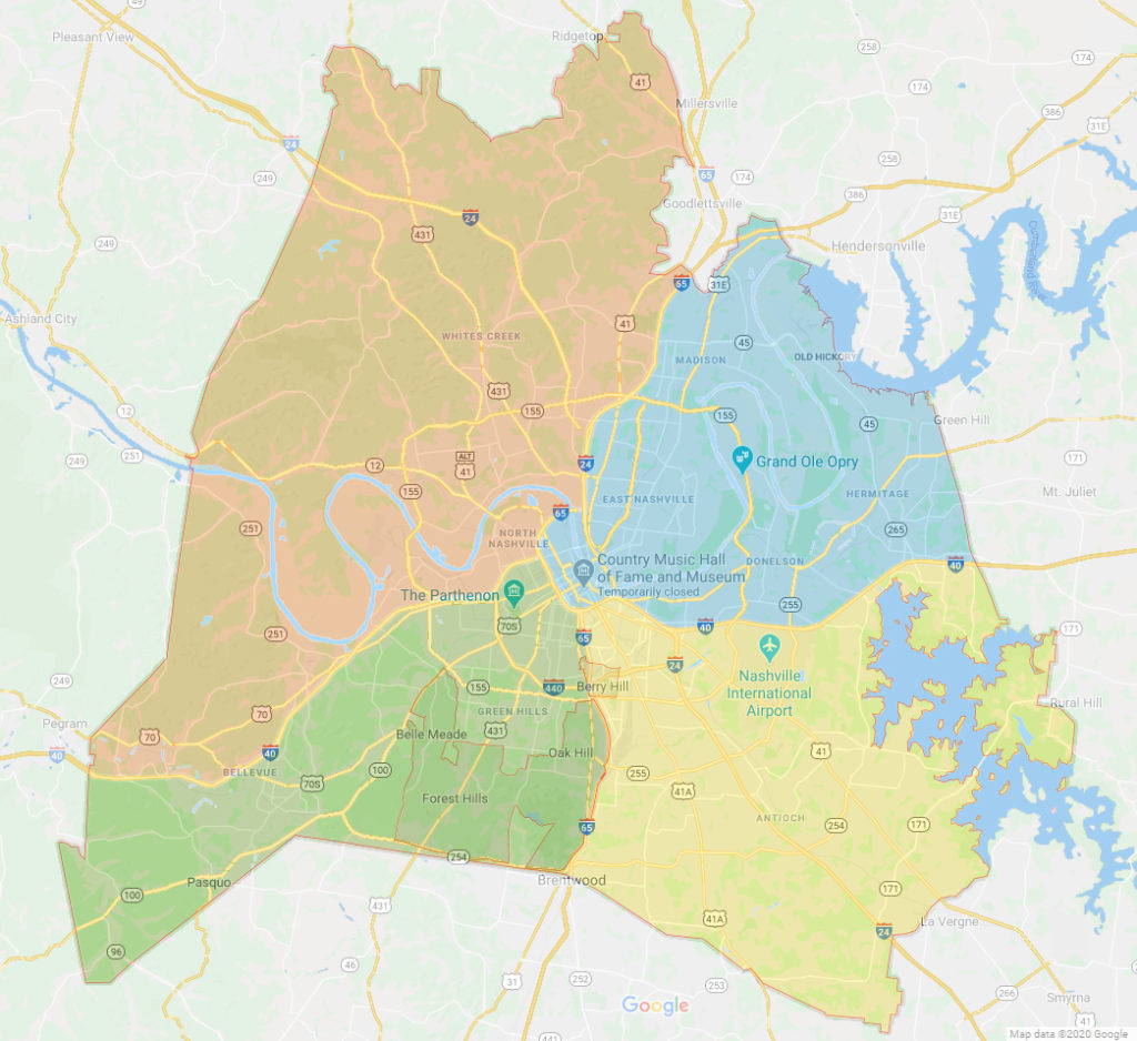 Davidson County Area Map